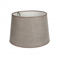 VK/E27/E14/LIN25/BR - Υφασμάτινο καπέλο, 200x250x170mm, στρογγυλό, καφέ λινάτσα, E14/E27, MAX 35/42W