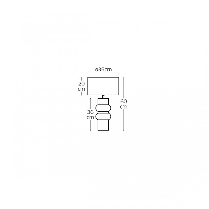 VK/03358/B - Μαύρο/γκρι. E27. Max. 20W (LED). 220-240V. -20°C → 40°C. Ρητίνη + λινό ύφασμα. IP20