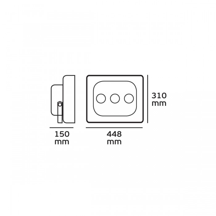 VK/02006/B/W - Προβολέας Led εξωτερικού χώρου, 150w, 3000K, 12000lm