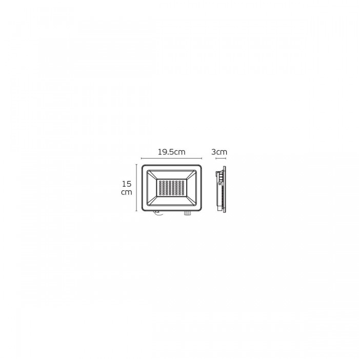 VK/02242/B/CCT - Προβολέας CCT LED, 100-240V, 3000K/4500lm, 4500K/5000lm ή 6500K/4500lm, 50W, 120°, CRI>80, IP65, 19.5x15x3cm, μαύρος VK/02242/B/CCT - Προβολέας CCT LED, 100-240V, 3000K/4500lm, 4500K/5000lm ή 6500K/4500lm, 50W, 120°, CRI>80, IP65, 19.5x15x3cm, μαύρος
