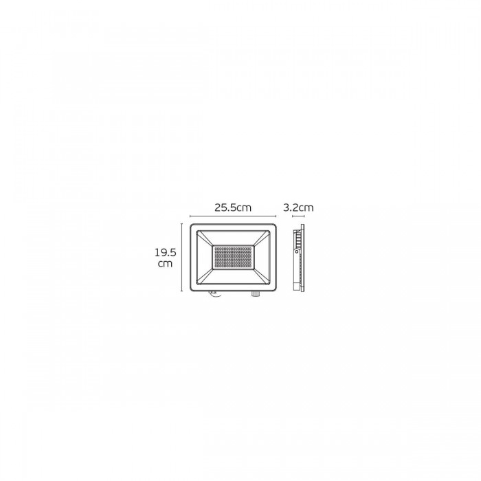 VK/02243/B/CCT - Προβολέας CCT LED, 100-240V, 3000K/9000lm, 4500K/10000lm ή 6500K/9000lm, 100W, 120°, CRI>80, IP65, 25.5x19.5x3.2cm, μαύρος VK/02243/B/CCT - Προβολέας CCT LED, 100-240V, 3000K/9000lm, 4500K/10000lm ή 6500K/9000lm, 100W, 120°, CRI>80, IP65, 25.5x19.5x3.2cm, μαύρος