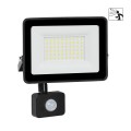 VK/02251/B/D/MS - Προβολέας LED με αισθητήρα κίνησης, 6500K, 50W, 4.500lm, 120°, CRI>80, IP65, 20.5x21x5cm, μαύρος