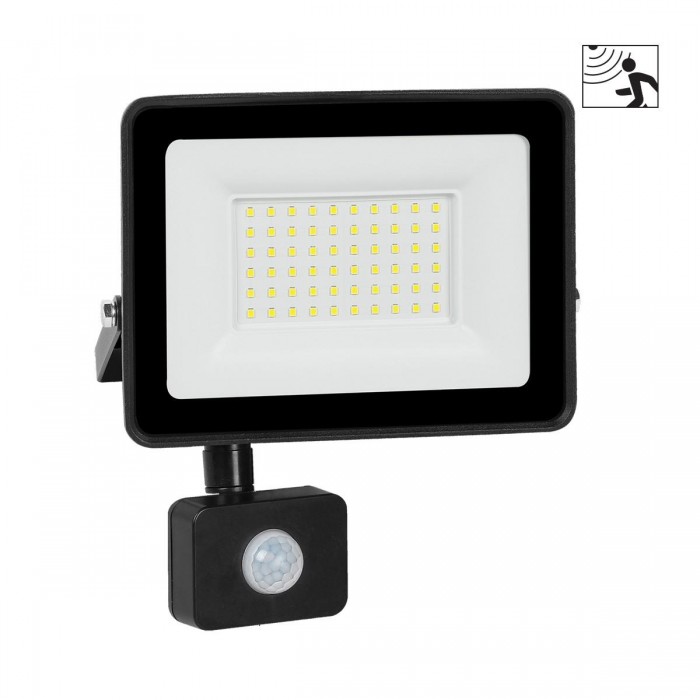 VK/02251/B/D/MS - Προβολέας LED με αισθητήρα κίνησης, 6500K, 50W, 4500lm, 120°, CRI>80, IP65, 20.5x21x5cm, μαύρος VK/02251/B/D/MS - Προβολέας LED με αισθητήρα κίνησης, 6500K, 50W, 4500lm, 120°, CRI>80, IP65, 20.5x21x5cm, μαύρος