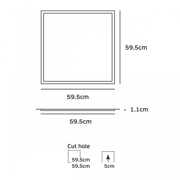  VK/04019/W/C -<p>Χωνευτό φωτιστικό led panel, 40w, 4000K, 4.000lm, 115°, IP40, 59.5x59.5cm, λευκό</p>