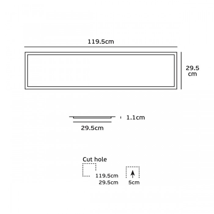 VK/04041/W/D - Χωνευτό φωτιστικό led panel, 40W, 6000K, 4.000lm, 115°, UGR<22, CRI>80, IP40, 119.5x29.5cm, λευκό VK/04041/W/D - Χωνευτό φωτιστικό led panel, 40W, 6000K, 4.000lm, 115°, UGR<22, CRI>80, IP40, 119.5x29.5cm, λευκό