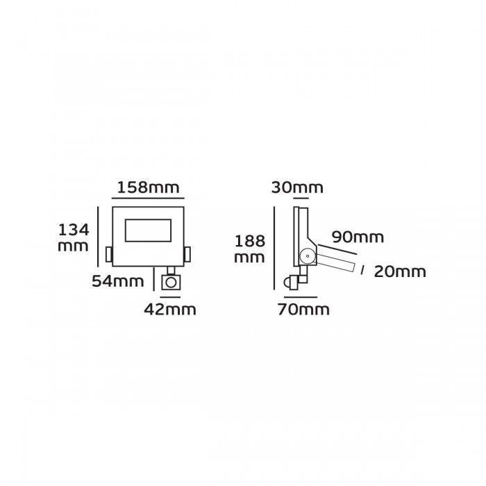 VK/02150/D/S - Προβολέας Led εξωτερικού χώρου, 15W, 6000K, 3000lm, με φωτοκύτταρο VK/02150/D/S - Προβολέας Led εξωτερικού χώρου, 15W, 6000K, 3000lm, με φωτοκύτταρο