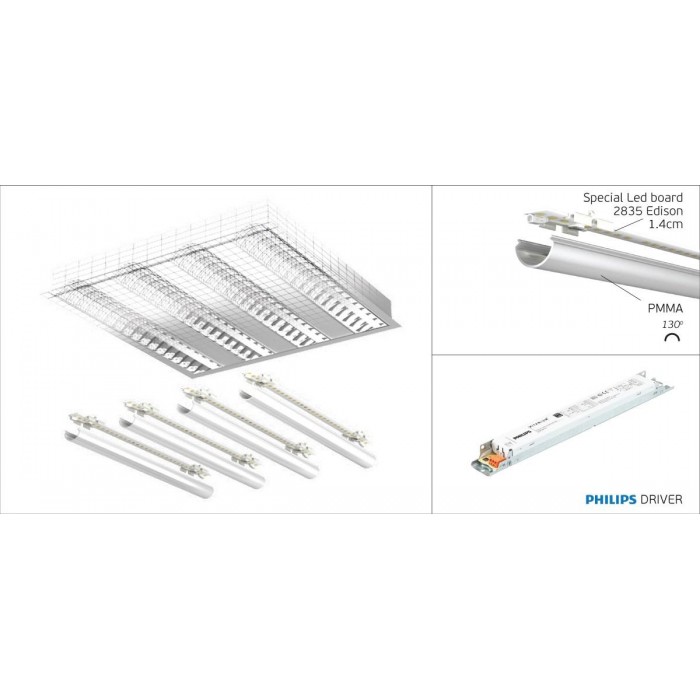 VK/04286/900/3/W/W - Φωτιστικό led panel με 3 διπλούς καθρέπτες, UGR<19, 44W, 3000K, 4.000lm (αρχικά 6.750lm), 900mA, 130°, IP20, 60x60x6cm, ασημί με λευκό πλαίσιο VK/04286/900/3/W/W - Φωτιστικό led panel με 3 διπλούς καθρέπτες, UGR<19, 44W, 3000K, 4.000lm (αρχικά 6.750lm), 900mA, 130°, IP20, 60x60x6cm, ασημί με λευκό πλαίσιο