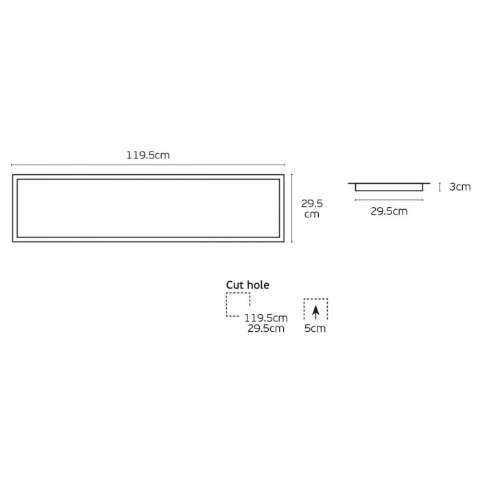 VK/04426/W/W - Panel led Backlit, χωνευτό φωτιστικό, 40W, 3000K, 4.000lm, 90°, UGR<22, CRI>80, IP40, 119.5x29.5cm, white VK/04426/W/W - Panel led Backlit, χωνευτό φωτιστικό, 40W, 3000K, 4.000lm, 90°, UGR<22, CRI>80, IP40, 119.5x29.5cm, white
