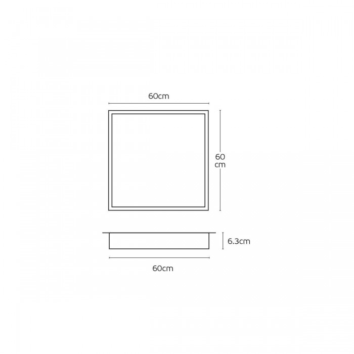 VK/04424/MF - Βάση οροφής για Backlit panels, 60x60cm, λευκή