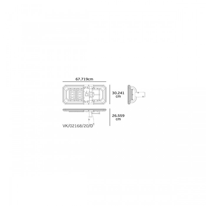 VK/02168/20/D - Ηλιακό φωτιστικό δρόμου Led, 14.8V Li-io battery, χρόνος φόρτισης ηλιακής ενέργειας 6ώρες, 20W, 5700K, 4750lm, IP65, 30.24x67.71x26.55cm, ύψος εγκατάστασης 3-10m, ασημί VK/02168/20/D - Ηλιακό φωτιστικό δρόμου Led, 14.8V Li-io battery, χρόνος φόρτισης ηλιακής ενέργειας 6ώρες, 20W, 5700K, 4750lm, IP65, 30.24x67.71x26.55cm, ύψος εγκατάστασης 3-10m, ασημί