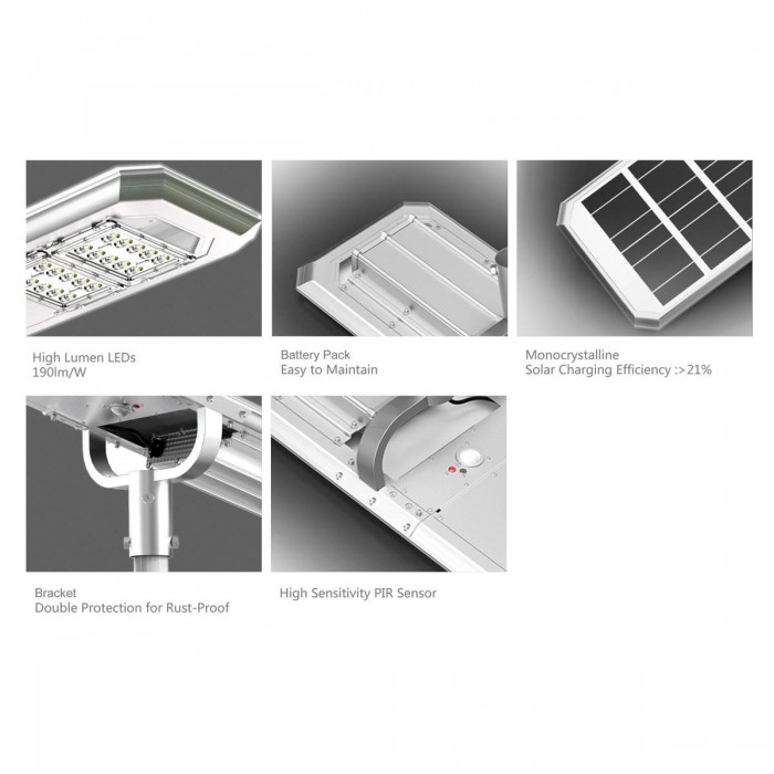 VK/02168/20/D - Ηλιακό φωτιστικό δρόμου Led, 14.8V Li-io battery, χρόνος φόρτισης ηλιακής ενέργειας 6ώρες, 20W, 5700K, 4750lm, IP65, 30.24x67.71x26.55cm, ύψος εγκατάστασης 3-10m, ασημί VK/02168/20/D - Ηλιακό φωτιστικό δρόμου Led, 14.8V Li-io battery, χρόνος φόρτισης ηλιακής ενέργειας 6ώρες, 20W, 5700K, 4750lm, IP65, 30.24x67.71x26.55cm, ύψος εγκατάστασης 3-10m, ασημί