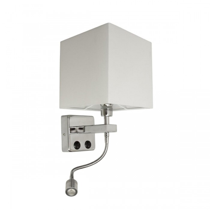 VK/04032/MC/W -<p>Απλίκα τοίχου, E14 + led 1W, 240V, τετράγωνη 17x17x17cm, νίκελ/λευκή</p> VK/04032/MC/W -<p>Απλίκα τοίχου, E14 + led 1W, 240V, τετράγωνη 17x17x17cm, νίκελ/λευκή</p>