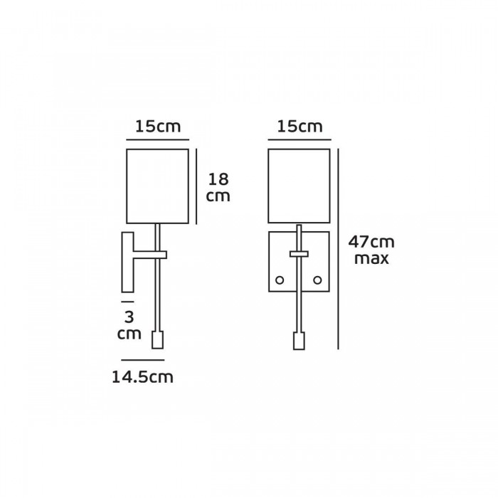 VK/04033/MC/B - Απλίκα τοίχου, E14 + led 1W, 240V, κυλινδρική ø15x18cm, νίκελ ματ/μαύρη 