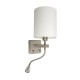 VK/04033/MC/W -<p>Απλίκα τοίχου, E14 + led 1W, 240V, κυλινδρική ø15x18cm, νίκελ ματ/λευκή</p>
