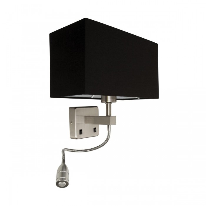 VK/04034/MC/B -<p>Απλίκα τοίχου, E27 + led 1W, 240V, παραλληλόγραμμη 30x15x17cm, νίκελ ματ/μαύρη</p> VK/04034/MC/B -<p>Απλίκα τοίχου, E27 + led 1W, 240V, παραλληλόγραμμη 30x15x17cm, νίκελ ματ/μαύρη</p>