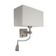 VK/04034/MC/W -<p>Απλίκα τοίχου, E27 + led 1W, 240V, παραλληλόγραμμη 30x15x17cm, νίκελ ματ/λευκή</p> VK/04034/MC/W -<p>Απλίκα τοίχου, E27 + led 1W, 240V, παραλληλόγραμμη 30x15x17cm, νίκελ ματ/λευκή</p>