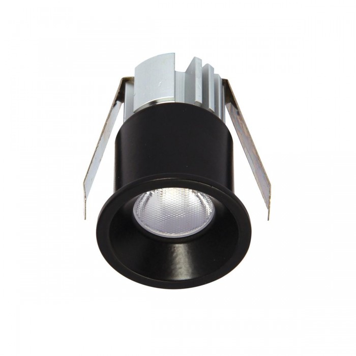 VK/04146/B/W - Χωνευτό σταθερό σποτ led, 3w, 3000K, 180-200lm, 15°, Dimmable, IP20, μαύρο