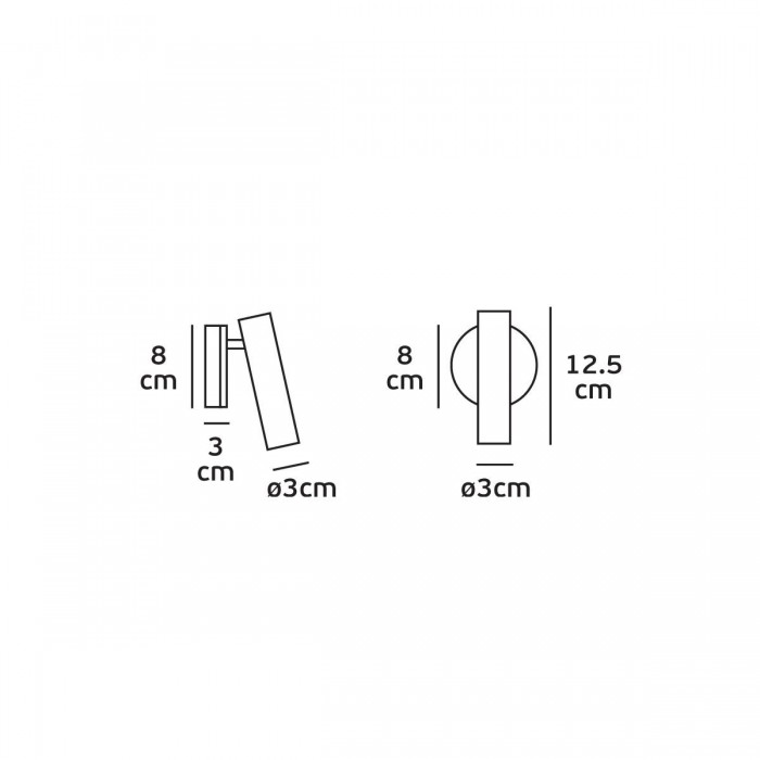 VK/04152/WA/BS/W - Φωτιστικό τοίχου led, 100-265V, 3W, 3000K, 110lm, 30°, CRI>80, IP20, brushed brass