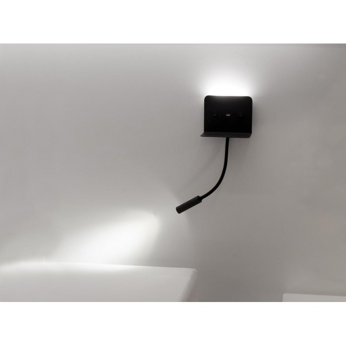 VK/04229/B/W - Φωτιστικό τοίχου led, 220-240V, 3W & 6W, 3200K, 480lm, 25°, CRI>70, IP20, μαύρο VK/04229/B/W - Φωτιστικό τοίχου led, 220-240V, 3W & 6W, 3200K, 480lm, 25°, CRI>70, IP20, μαύρο