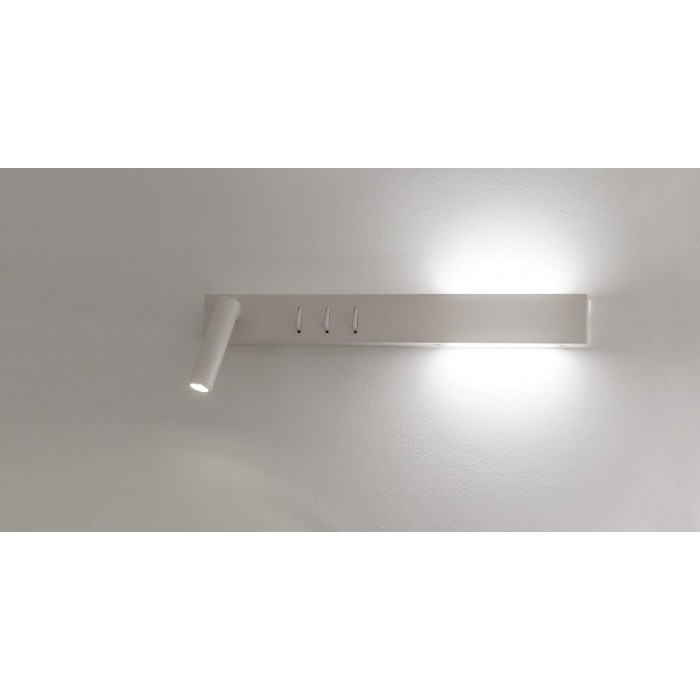 VK/04231/W/W/40/L - Φωτιστικό τοίχου led, 220-240V, 3W & 2x6W, 3200K, 690lm, 25°, CRI>70, IP20, 40cm, λευκό αριστερό VK/04231/W/W/40/L - Φωτιστικό τοίχου led, 220-240V, 3W & 2x6W, 3200K, 690lm, 25°, CRI>70, IP20, 40cm, λευκό αριστερό