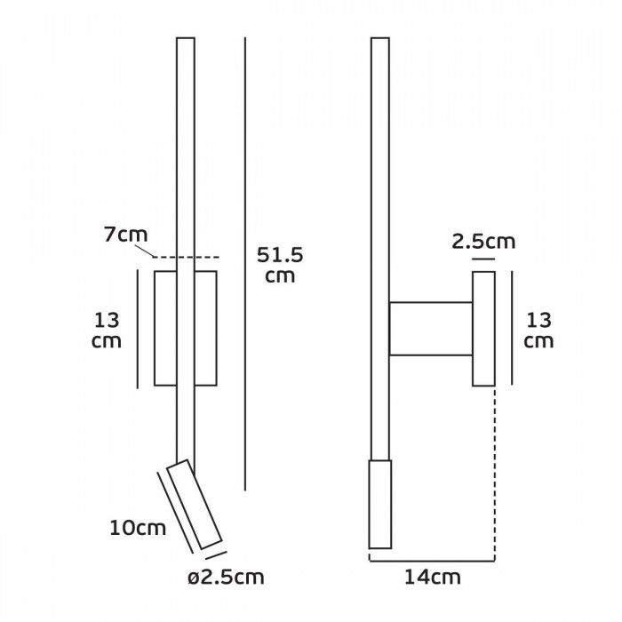 VK/04233/W/W - Φωτιστικό τοίχου led, 220-240V, 3W & 6W, 3200K, 480lm, 25°, CRI>70, IP20, λευκό 
