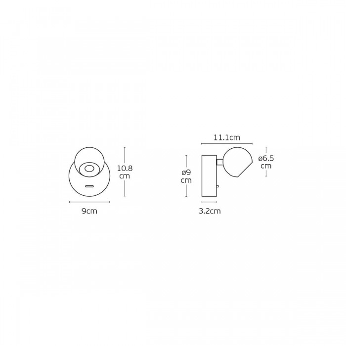 VK/04573/WA/W/W - Απλίκα τοίχου led, λευκή. 3000K. 6W. 545lm. CRI>80. IP20.