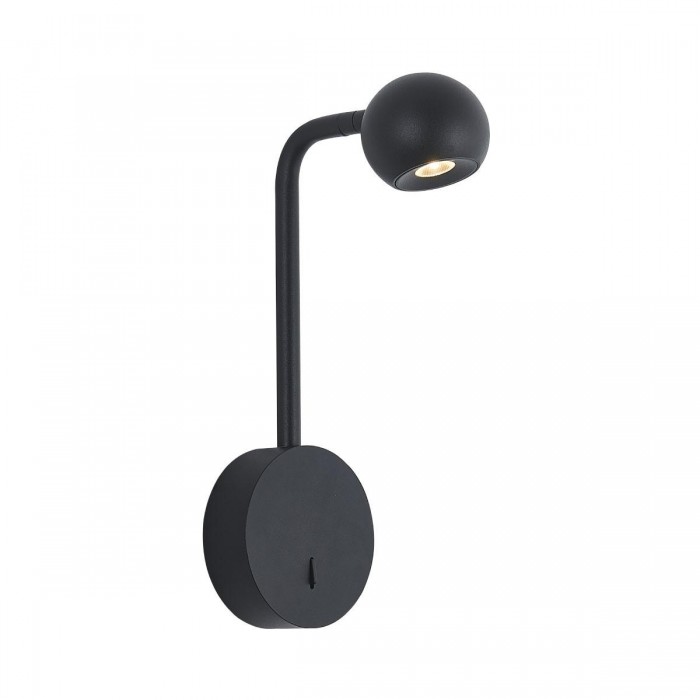 VK/04574/WA/B/W - Απλίκα τοίχου led, μαύρη. 3000K. 6W. 545lm. CRI>80. IP20.