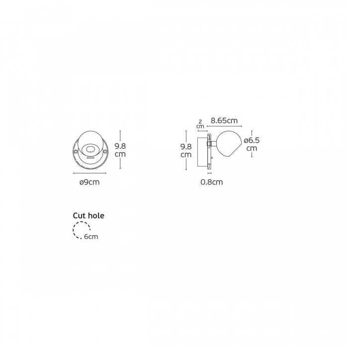 VK/04575/WA/B/W - Απλίκα τοίχου led, μαύρη. 3000K. 6W. 545lm. CRI>80. IP20.