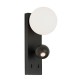 VK/04576/WA/B/W - Απλίκα τοίχου led, μαύρη. 3000K. 6W+6W. 767lm. CRI>80. IP20.