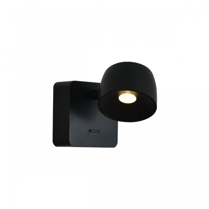 VK/04735/WA/B/W - Μαύρο. 3000K. 5.8W. 443lm. AC220-240V. 25°. LED Cree COB. Τροφοδοτικό Eaglerise. Φωτιστικό τοίχου/διαβάσματος. -20°C → 50°C. 50.000hrs. Dim No. Με ένα λεπτό διακόπτη. CRI>90. Αλουμίνιο. IP20
