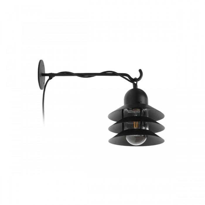 VK/01122/WA/B - Φωτιστικό τοίχου, μαύρο. E27. Max. 20W. (LED). IP44
