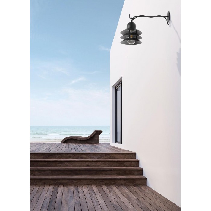 VK/01122/WA/B - Φωτιστικό τοίχου, μαύρο. E27. Max. 20W. (LED). IP44