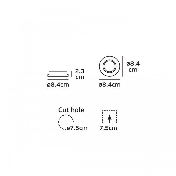  VK/03008G/W -<p>Σποτ στρογγυλό, κινητό, GU10, 240V, Max35w, IP20, ø8.4x2.3cm, λευκό</p>