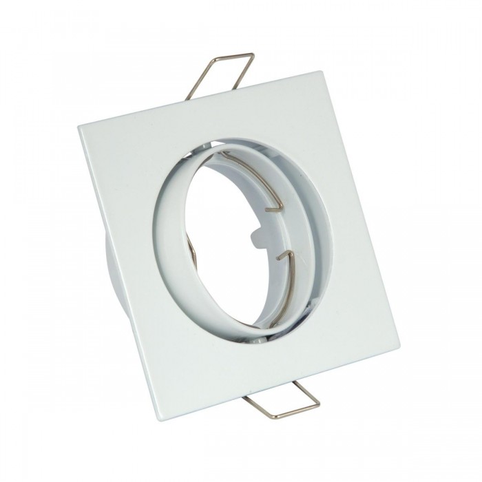  VK/03011G/W - Σποτ τετράγωνο, κινητό, GU10/PAR16, Max12W (LED), IP20, 8.2x8.2x2.1cm, λευκό