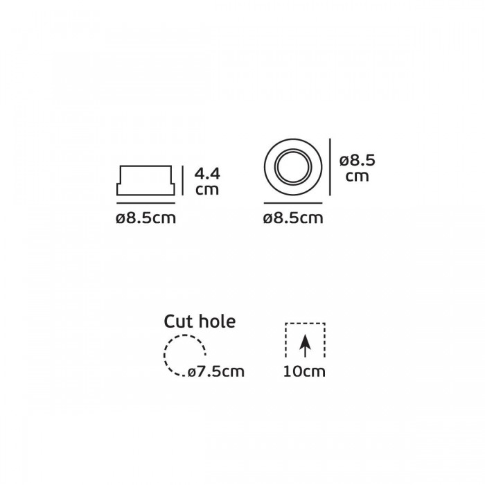  VK/03059/W - Σποτ στρογγυλό, σταθερό, MR16, 12V, GU5.3, Max 35W, IP65, ø8.5x4.4cm, λευκό