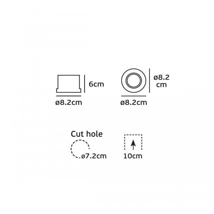 VK/03012G/B - Σποτ στρογγυλό, σταθερό, GU10/PAR16, Max12W (LED), IP20, ø8.2x6cm, μαύρο VK/03012G/B - Σποτ στρογγυλό, σταθερό, GU10/PAR16, Max12W (LED), IP20, ø8.2x6cm, μαύρο