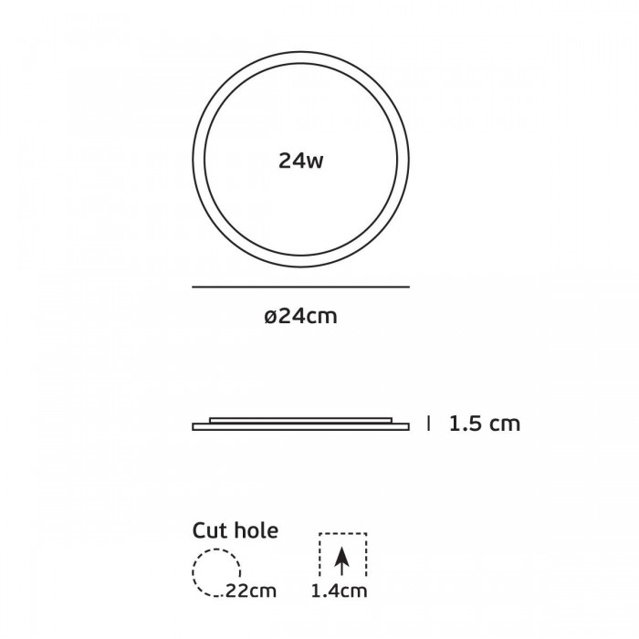  VK/04017/G/W -<p>Χωνευτό φωτιστικό led panel, 24w, 3000K, 1.920lm, 115°, IP20, ø24x1.5cm, γκρι</p>