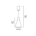 VK/04016/OR/C - Φωτιστικό LED κρεμαστό καμπάνα, 110-240V, 18W, 4000K, 1.400lm, CRI>80, IP20, ø17x31.5x144cm, πορτοκαλί