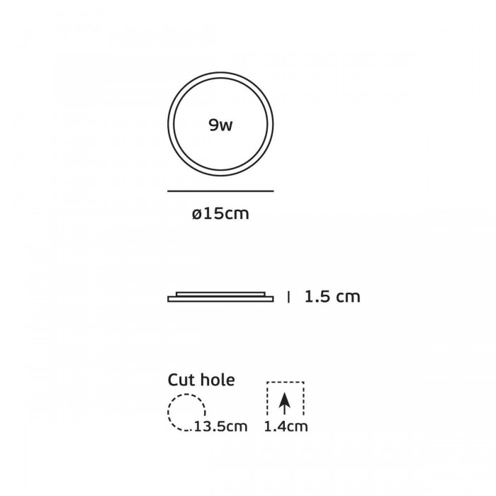 VK/04048/W/C - Χωνευτό φωτιστικό led panel, 9W, 4000K, 540lm, 115°, IP20, ø15x1.5cm, λευκό VK/04048/W/C - Χωνευτό φωτιστικό led panel, 9W, 4000K, 540lm, 115°, IP20, ø15x1.5cm, λευκό