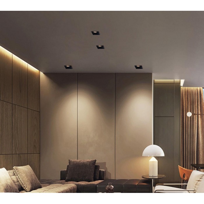 VK/03013G/W - Σποτ τετράγωνο, σταθερό, GU10/PAR16, Max12W (LED), IP20, 8.8x8.8x6.5cm, λευκό VK/03013G/W - Σποτ τετράγωνο, σταθερό, GU10/PAR16, Max12W (LED), IP20, 8.8x8.8x6.5cm, λευκό