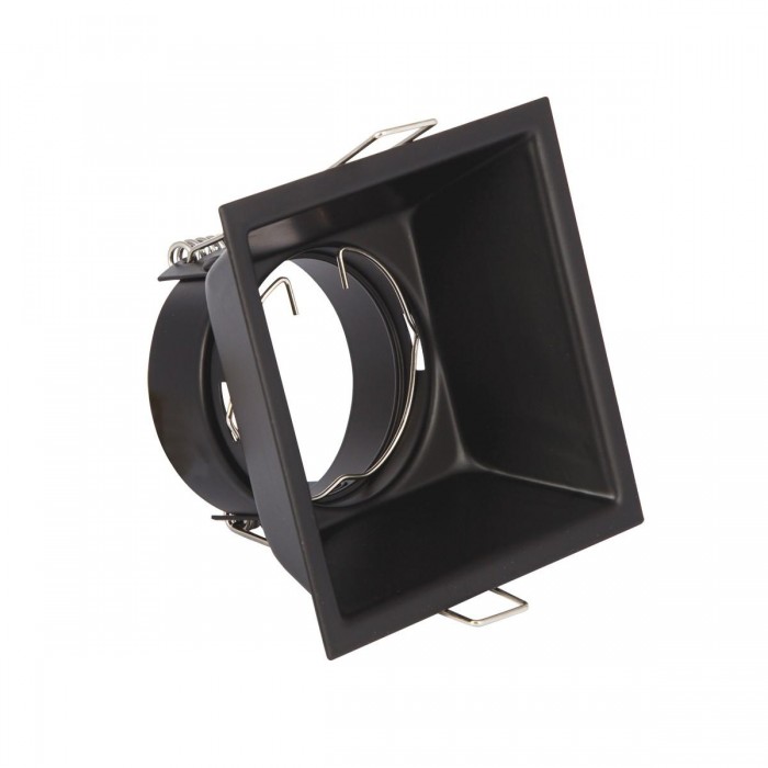  VK/03013G/B - Σποτ τετράγωνο, σταθερό, GU10/PAR16, Max12W (LED), IP20, 8.8x8.8x6.5cm, μαύρο