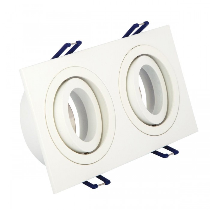 VK/03014G/2/W - Σποτ ορθογώνιο, κινητό, 2xGU10/PAR16, Max 2x12W (LED), IP20, 17.6x9.3x2.8cm, λευκό VK/03014G/2/W - Σποτ ορθογώνιο, κινητό, 2xGU10/PAR16, Max 2x12W (LED), IP20, 17.6x9.3x2.8cm, λευκό