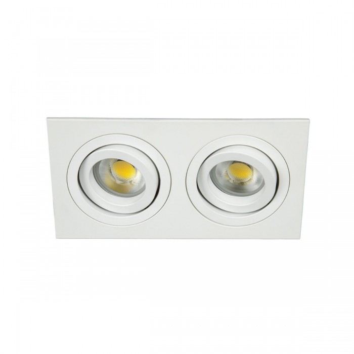 VK/03014G/2/W - Σποτ ορθογώνιο, κινητό, 2xGU10/PAR16, Max 2x12W (LED), IP20, 17.6x9.3x2.8cm, λευκό VK/03014G/2/W - Σποτ ορθογώνιο, κινητό, 2xGU10/PAR16, Max 2x12W (LED), IP20, 17.6x9.3x2.8cm, λευκό