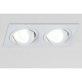 VK/03014G/2/W - Σποτ ορθογώνιο, κινητό, 2xGU10/PAR16, Max 2x12W (LED), IP20, 17.6x9.3x2.8cm, λευκό VK/03014G/2/W - Σποτ ορθογώνιο, κινητό, 2xGU10/PAR16, Max 2x12W (LED), IP20, 17.6x9.3x2.8cm, λευκό