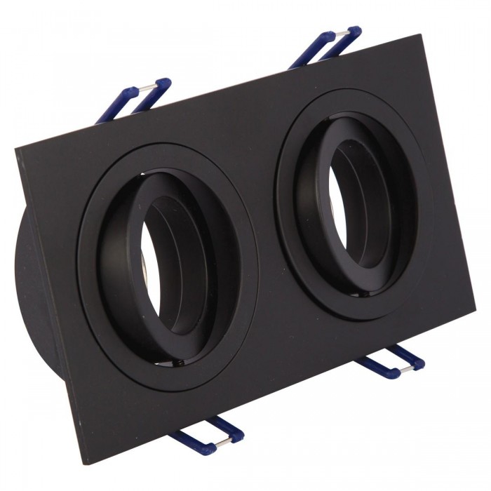 VK/03014G/2/B - Σποτ ορθογώνιο, κινητό, 2xGU10/PAR16, Max 2x12W (LED), IP20, 17.6x9.3x2.8cm, μαύρο VK/03014G/2/B - Σποτ ορθογώνιο, κινητό, 2xGU10/PAR16, Max 2x12W (LED), IP20, 17.6x9.3x2.8cm, μαύρο