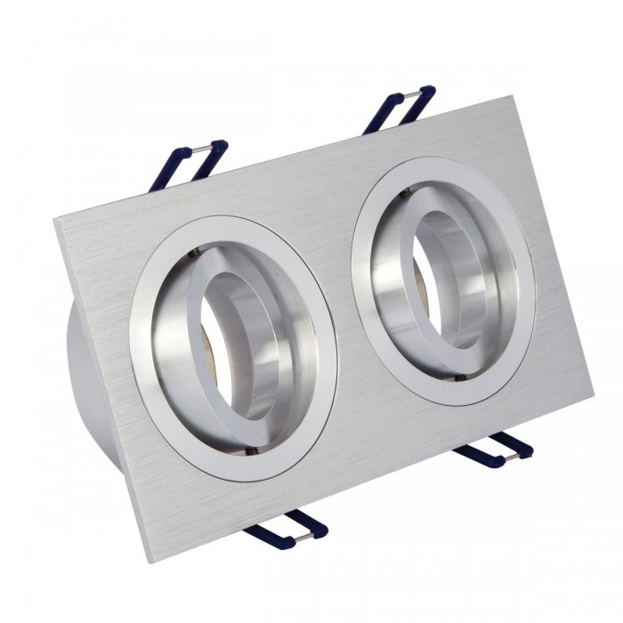 VK/03014G/2/AL - Σποτ ορθογώνιο, κινητό, 2xGU10/PAR16, Max 2x12W (LED), IP20, 17.6x9.3x2.8cm, αλουμίνιο VK/03014G/2/AL - Σποτ ορθογώνιο, κινητό, 2xGU10/PAR16, Max 2x12W (LED), IP20, 17.6x9.3x2.8cm, αλουμίνιο