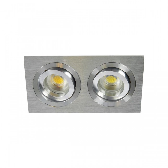 VK/03014G/2/AL - Σποτ ορθογώνιο, κινητό, 2xGU10/PAR16, Max 2x12W (LED), IP20, 17.6x9.3x2.8cm, αλουμίνιο VK/03014G/2/AL - Σποτ ορθογώνιο, κινητό, 2xGU10/PAR16, Max 2x12W (LED), IP20, 17.6x9.3x2.8cm, αλουμίνιο