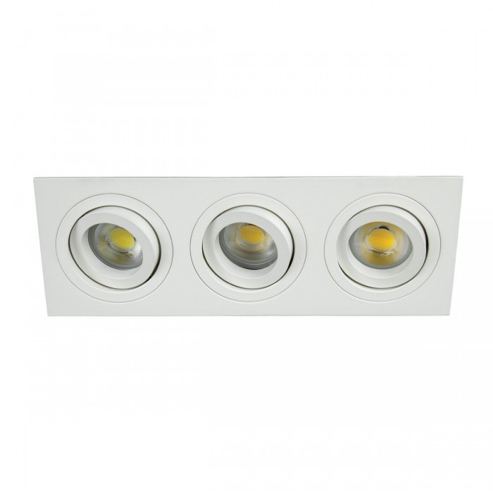 VK/03014G/3/W - Σποτ ορθογώνιο, κινητό, 3xGU10/PAR16, Max 3x12W (LED), IP20, 25.5x9.3x2.8cm, λευκό VK/03014G/3/W - Σποτ ορθογώνιο, κινητό, 3xGU10/PAR16, Max 3x12W (LED), IP20, 25.5x9.3x2.8cm, λευκό