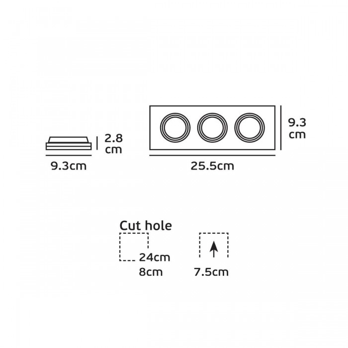 VK/03014G/3/B - Σποτ ορθογώνιο, κινητό, 3xGU10/PAR16, Max 3x12W (LED), IP20, 25.5x9.3x2.8cm, μαύρο VK/03014G/3/B - Σποτ ορθογώνιο, κινητό, 3xGU10/PAR16, Max 3x12W (LED), IP20, 25.5x9.3x2.8cm, μαύρο