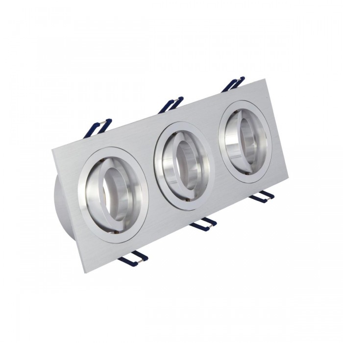 VK/03014G/3/AL - Σποτ ορθογώνιο, κινητό, 3xGU10/PAR16, Max 3x12W (LED), IP20, 25.5x9.3x2.8cm, αλουμίνιο VK/03014G/3/AL - Σποτ ορθογώνιο, κινητό, 3xGU10/PAR16, Max 3x12W (LED), IP20, 25.5x9.3x2.8cm, αλουμίνιο